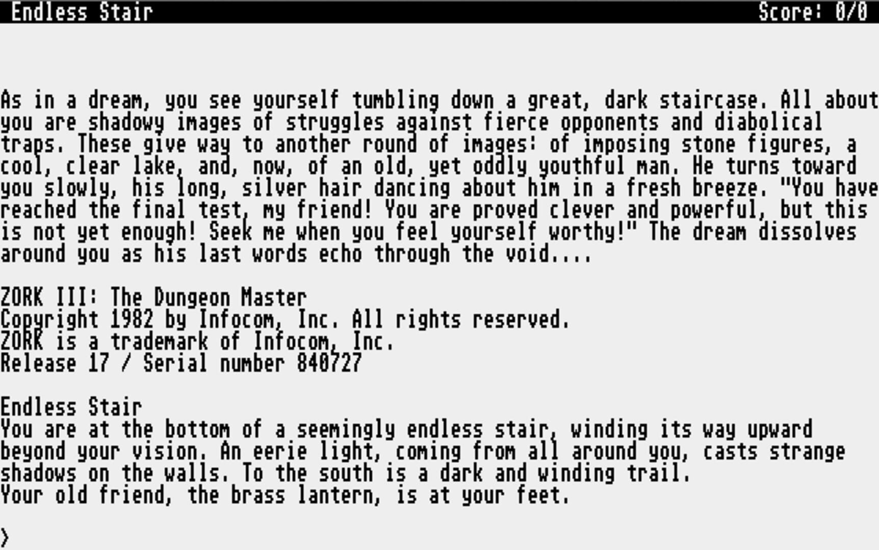 Foto do jogo Zork III: The Dungeon Master