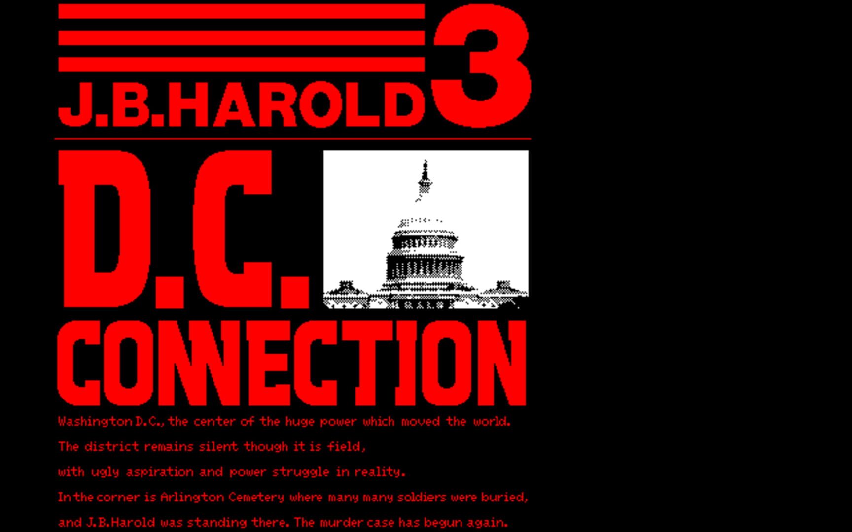 Foto do jogo J.B. Harold 3: D.C. Connection