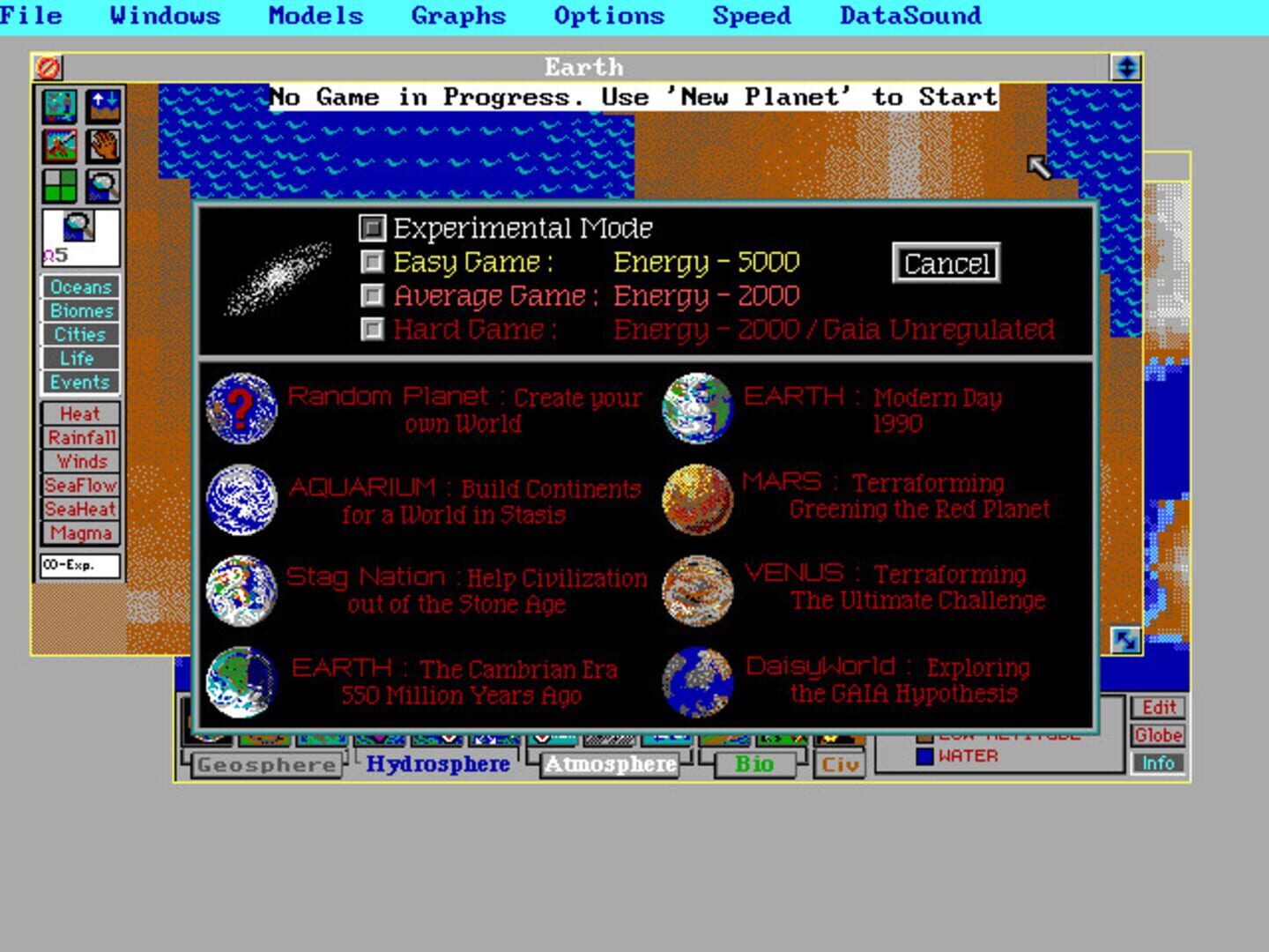 Foto do jogo SimEarth: The Living Planet