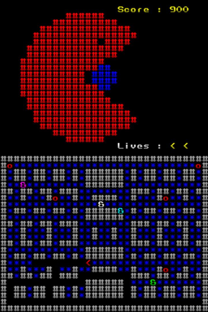 Foto do jogo ASCII Pacman
