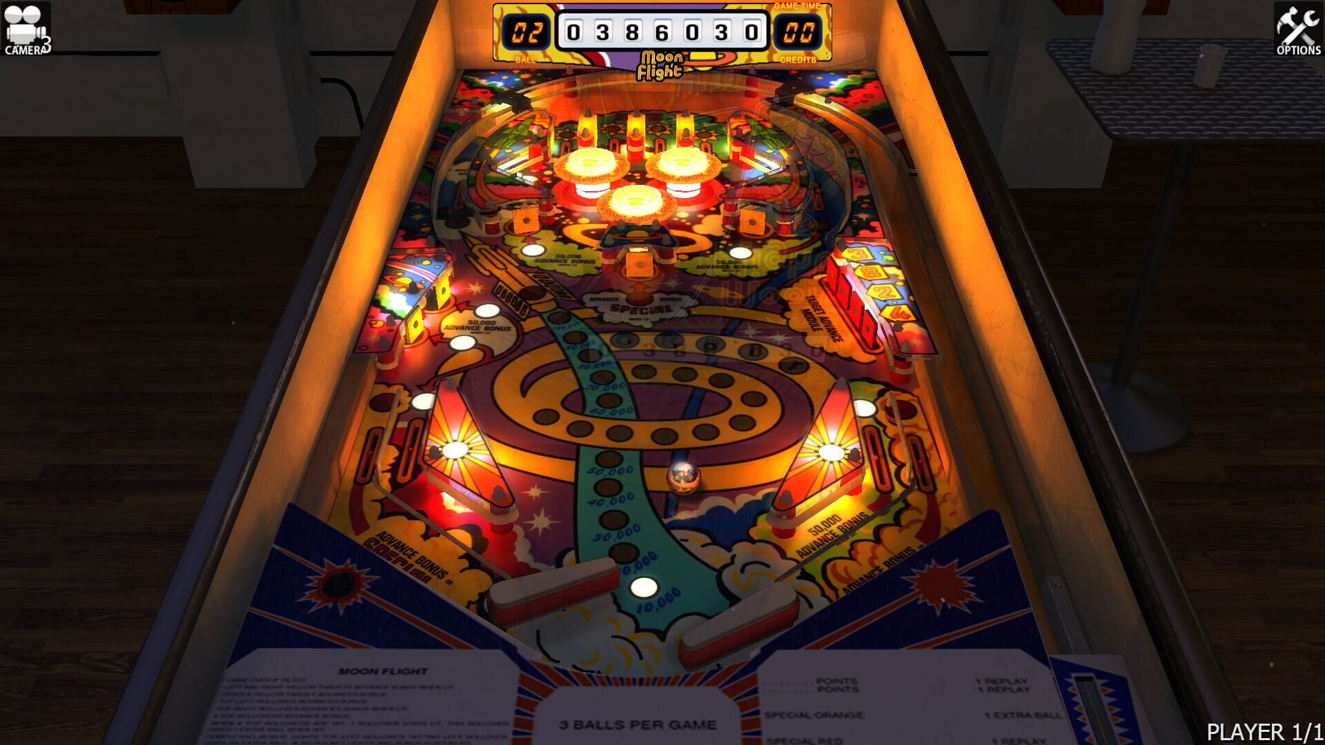 Foto do jogo Zaccaria Pinball: Moon Flight Table