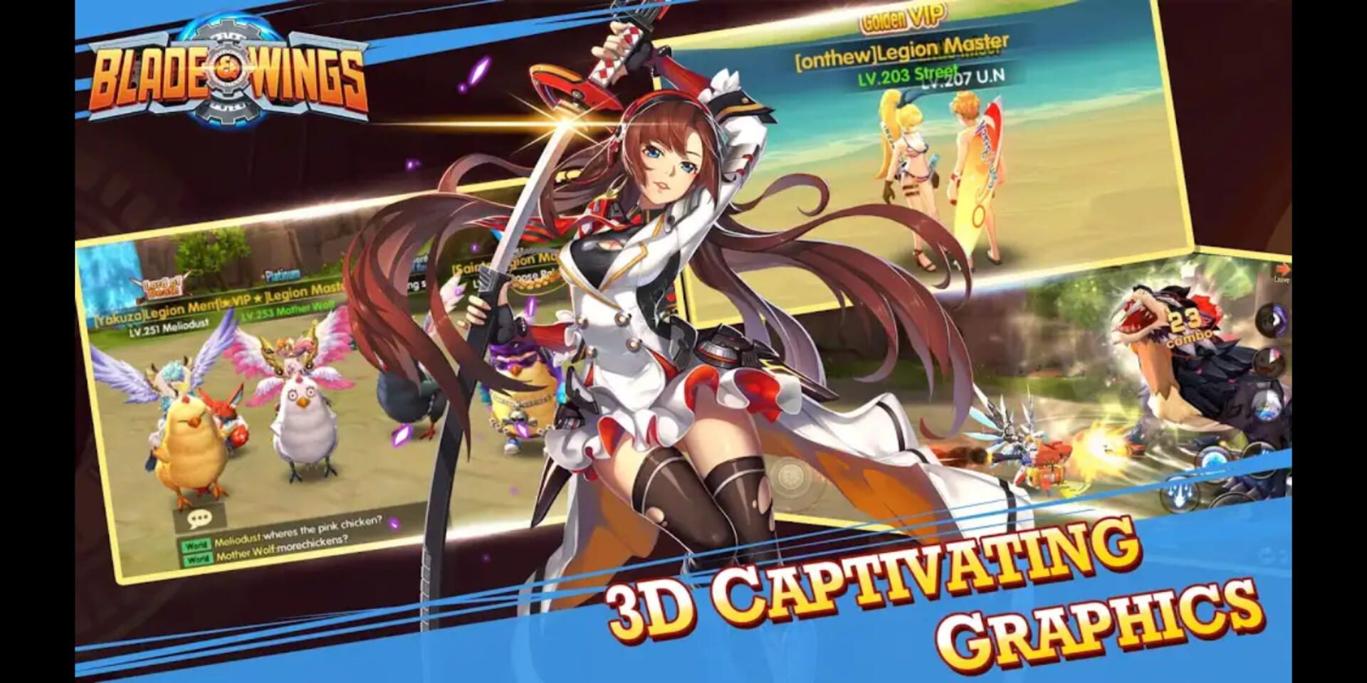 Foto do jogo Blade and Wings: Future Fantasy 3D Anime MMORPG Game