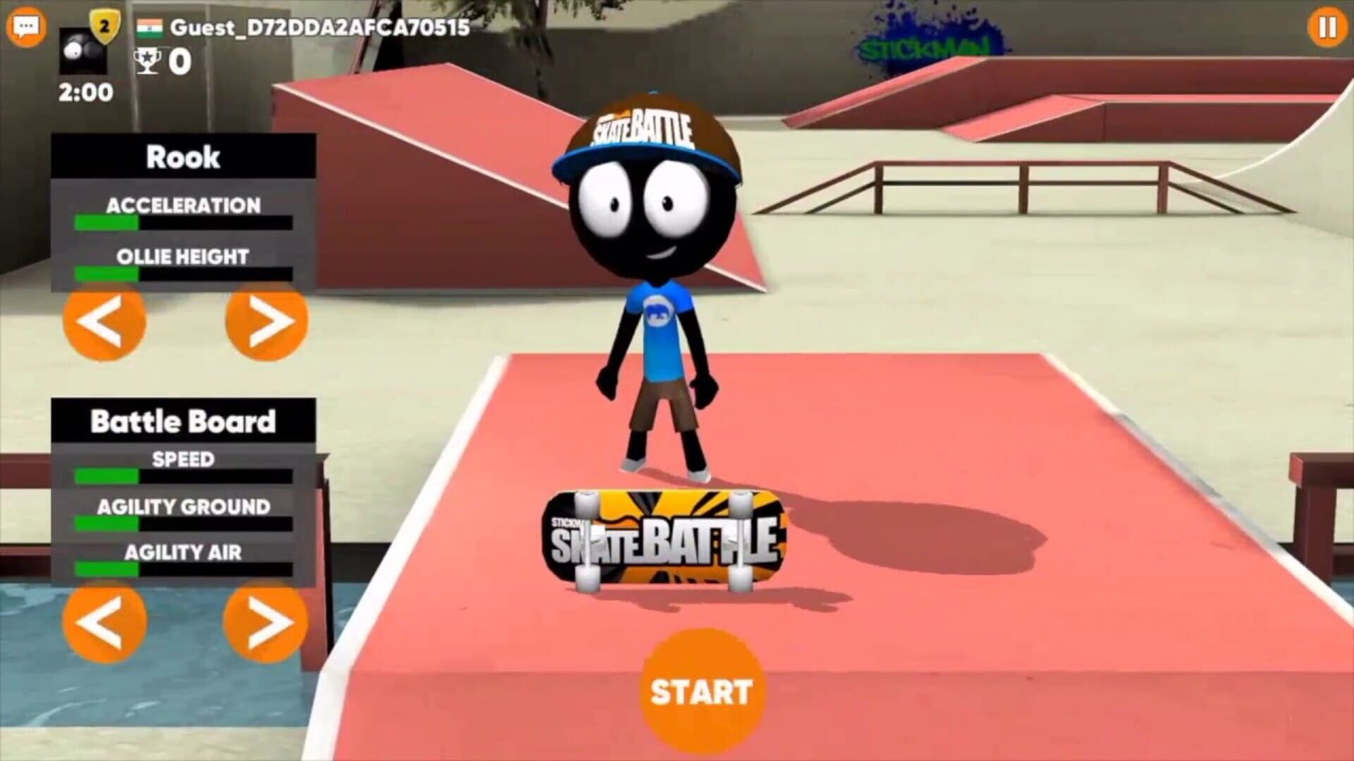 Foto do jogo Stickman Skate Battle