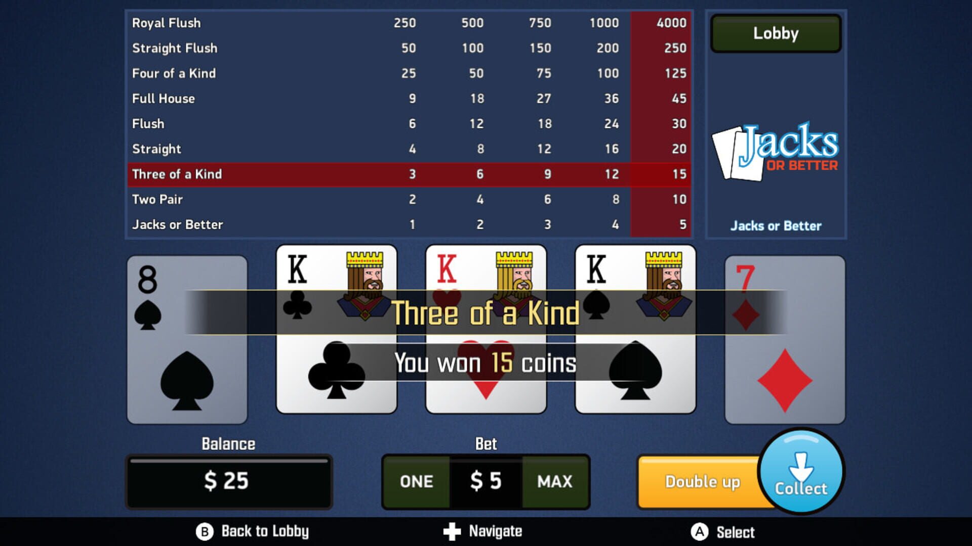 Foto do jogo Jacks or Better: Video Poker
