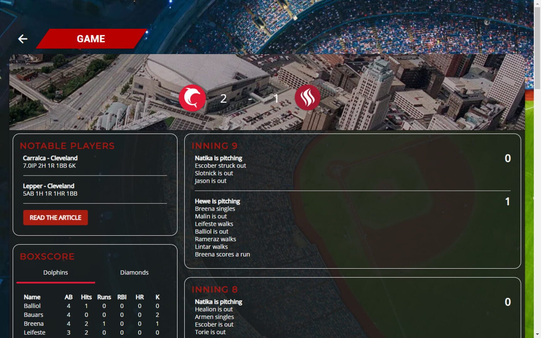 Foto do jogo Astonishing Baseball 2019