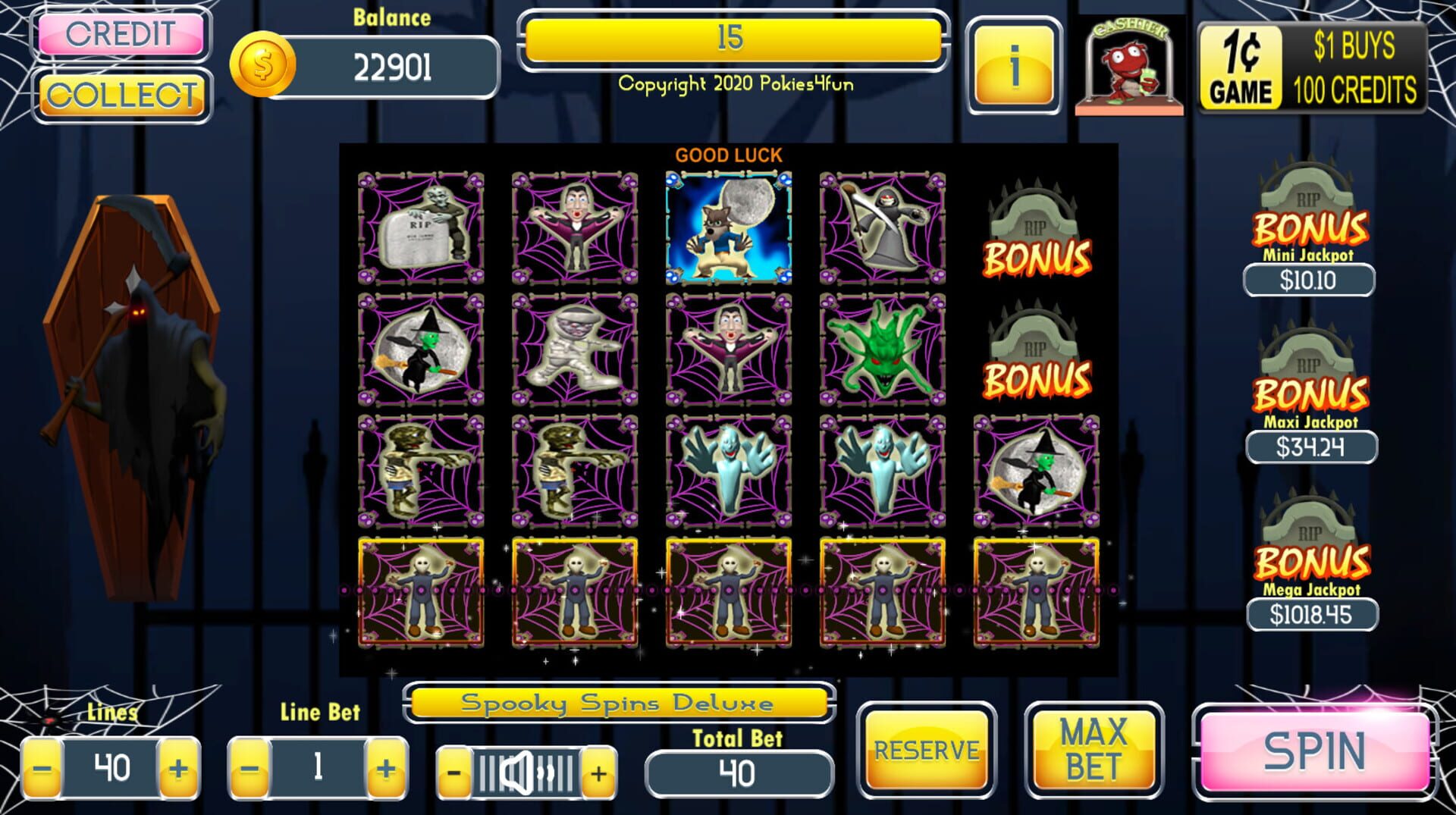 Foto do jogo Spooky Spins Deluxe