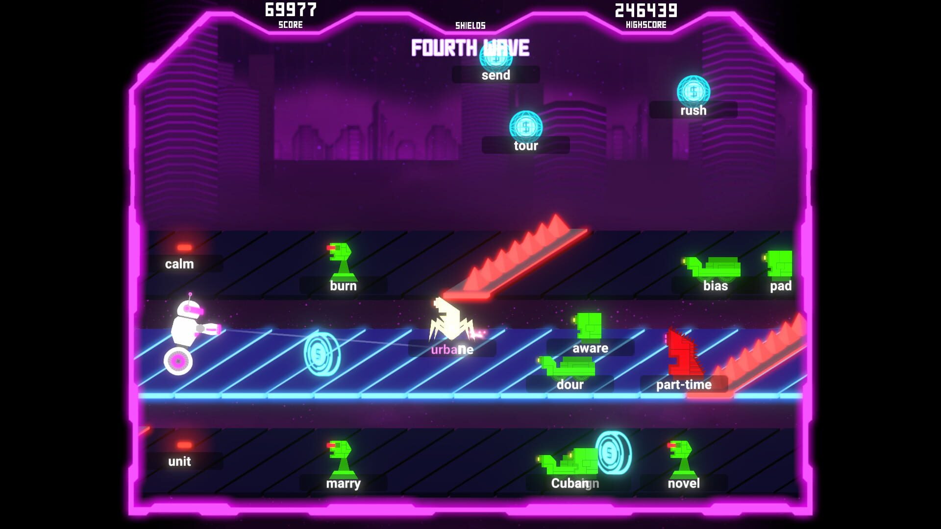Foto do jogo Tybot Invasion: The Typing Runner