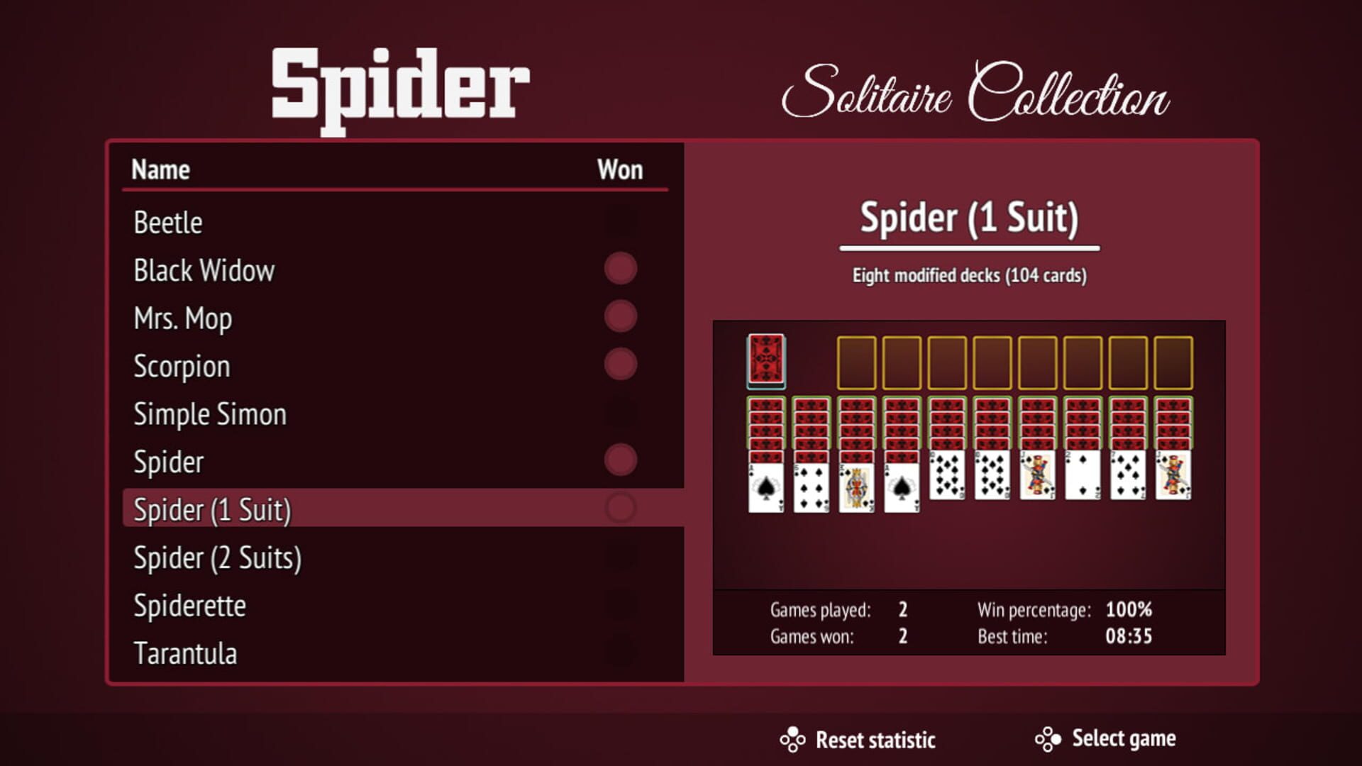 Foto do jogo Spider Solitaire Collection