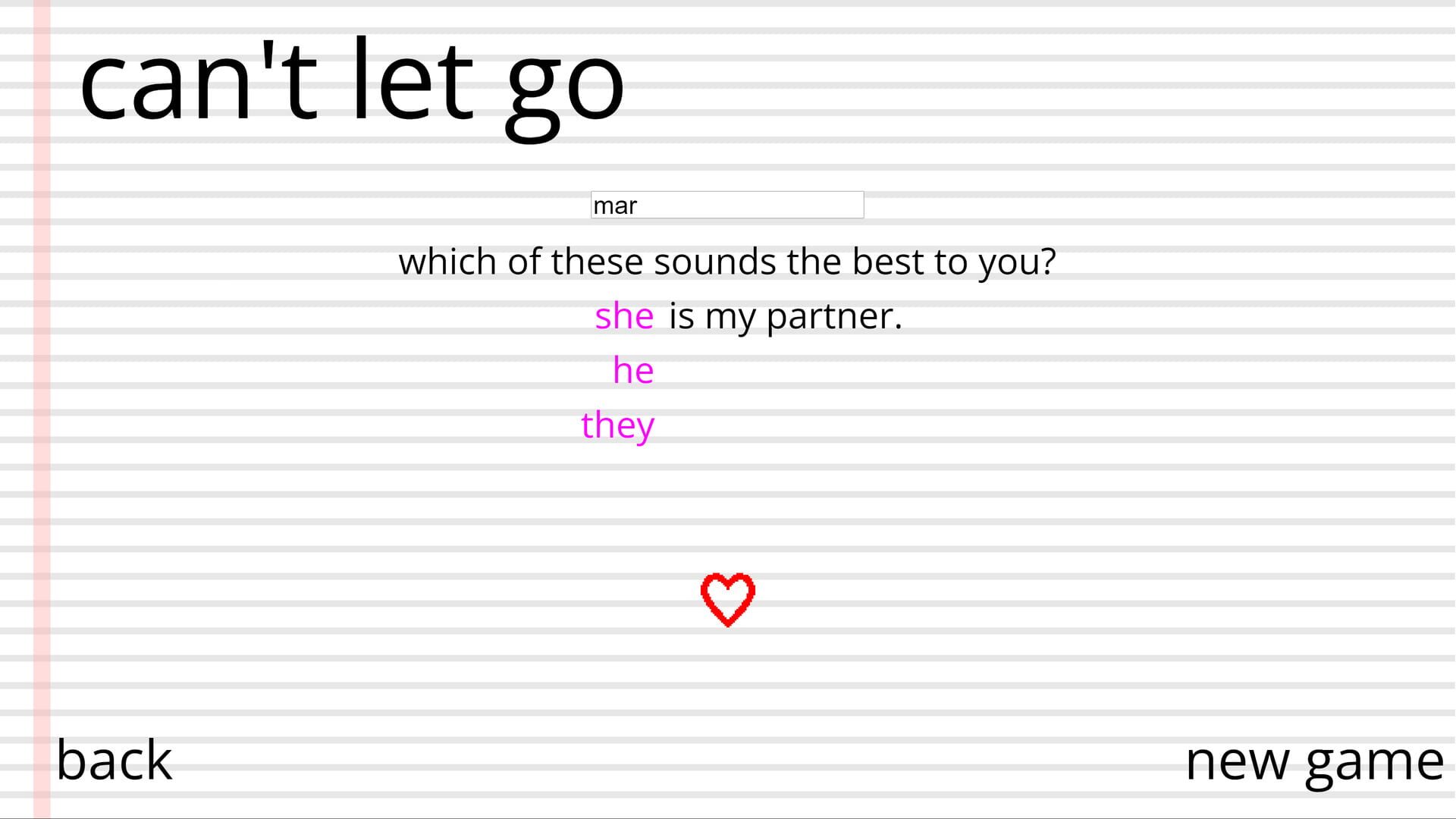 Foto do jogo Can't Let Go