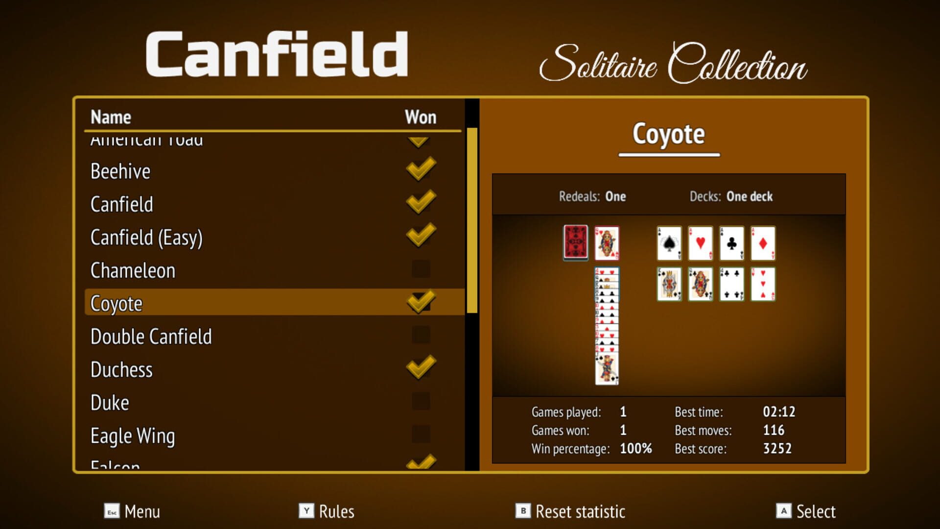 Foto do jogo Canfield Solitaire Collection