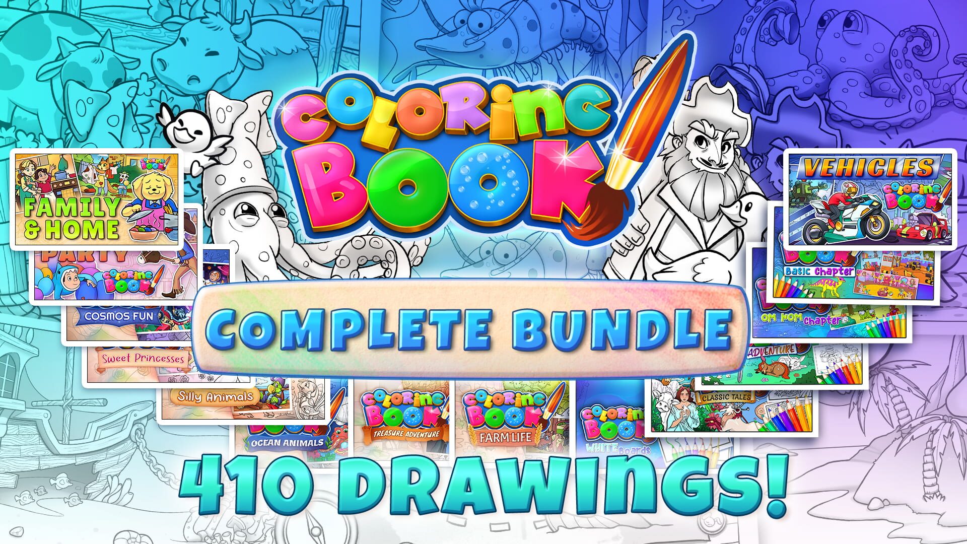 Foto do jogo Coloring Book: Complete Bundle - 410 drawings