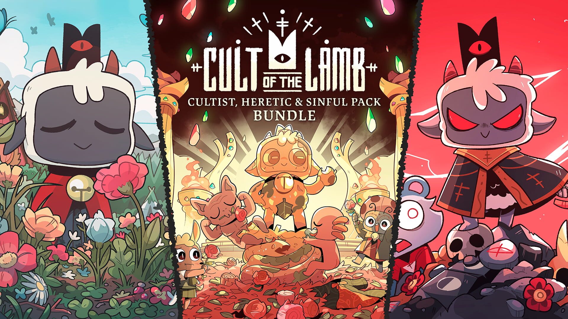 Foto do jogo Cult of the Lamb: Cultist, Heretic, and Sinful Pack Bundle
