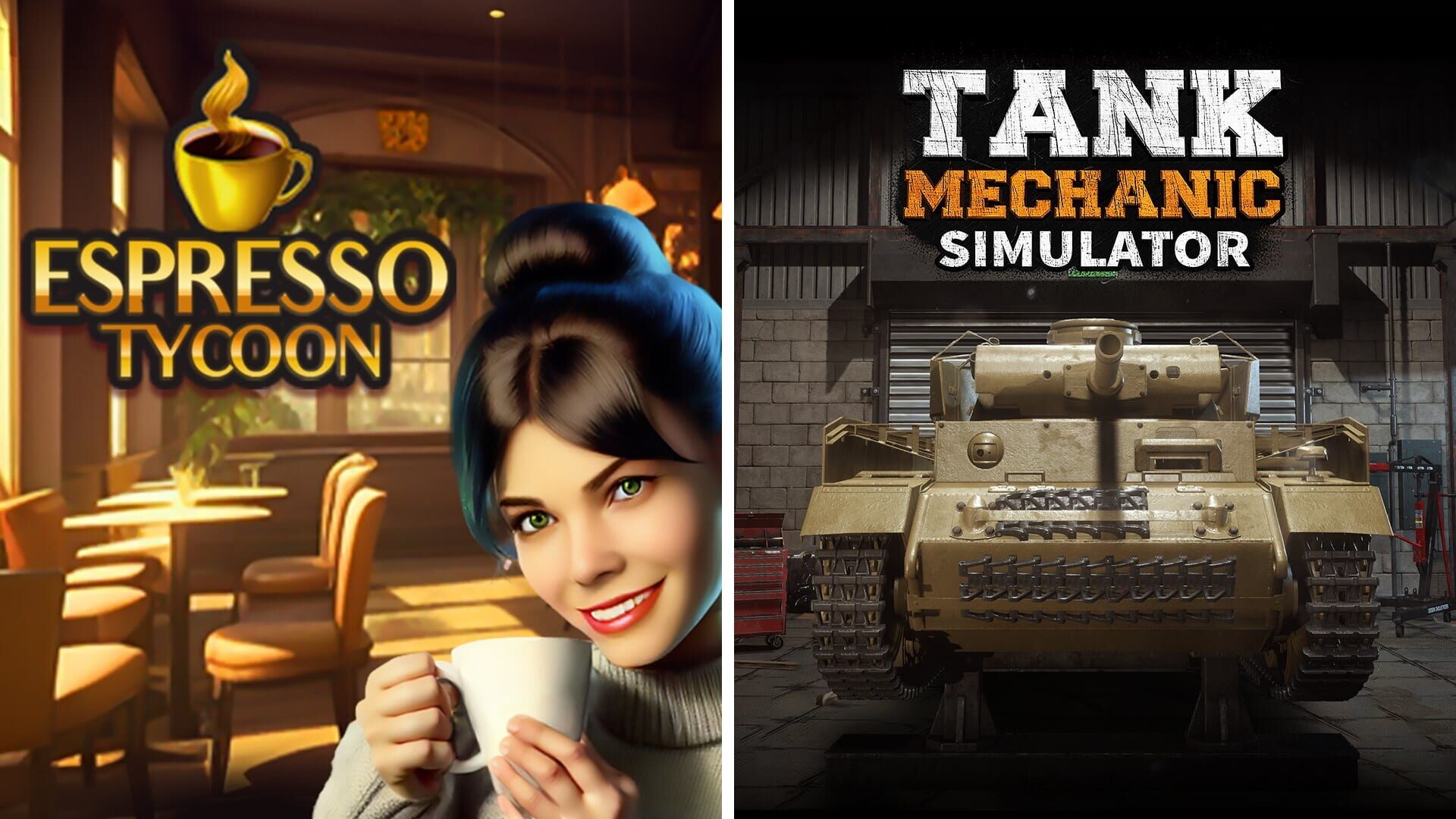 Foto do jogo Espresso Tycoon & Tank Mechanic Simulator
