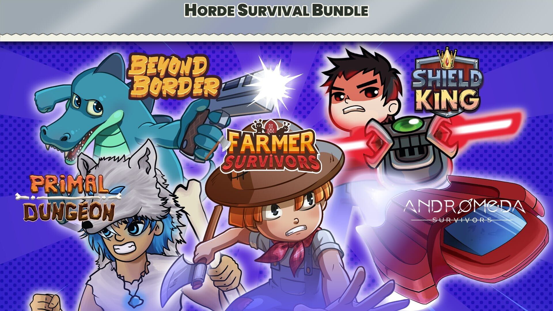 Foto do jogo Horde Survival Bundle Xbox: Andromeda Survivors, Beyond Border, Farmer Survivors, Primal Survivors, Shield King