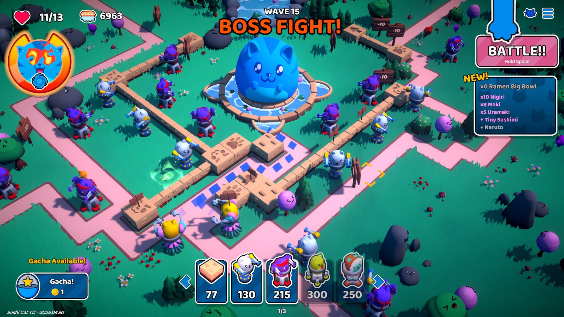 Foto do jogo Sushi Cat: Tower Defense