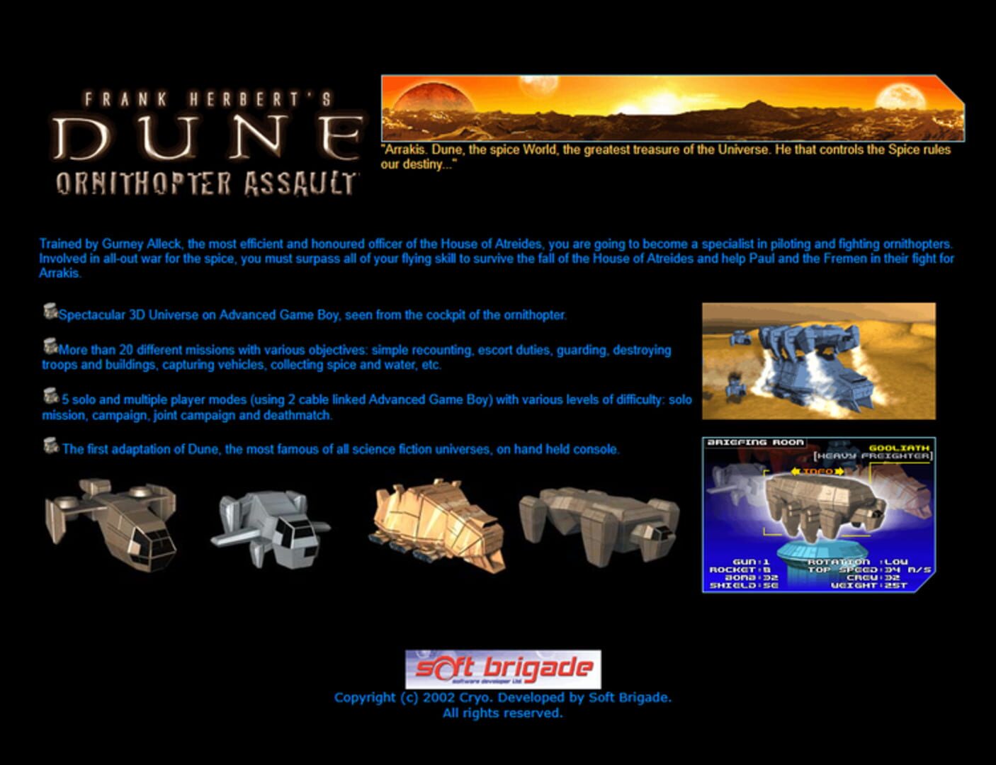 Foto do jogo Dune: Ornithopter Assault