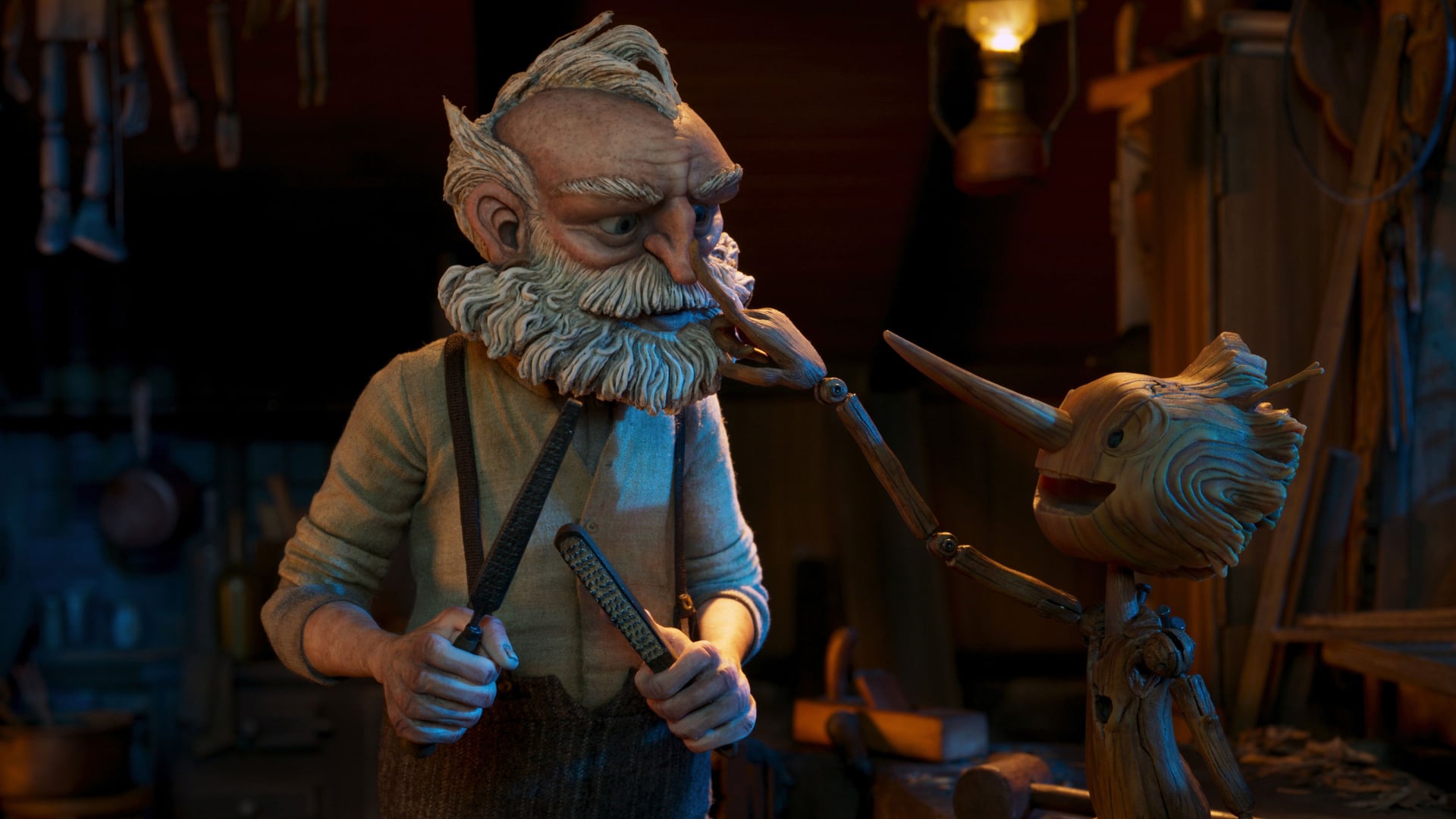 Foto do filme Pinóquio por Guillermo del Toro
